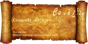 Csegedi Áron névjegykártya