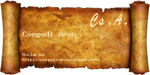 Csegedi Áron névjegykártya