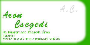 aron csegedi business card