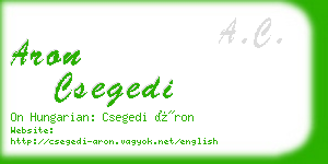 aron csegedi business card